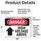 Signmission High Voltage Above Danger Sign, Vinyl Decal, 10in W x 7in L, 2PK OS-2PACK-DS-D-710-L-2228 - alternate 5